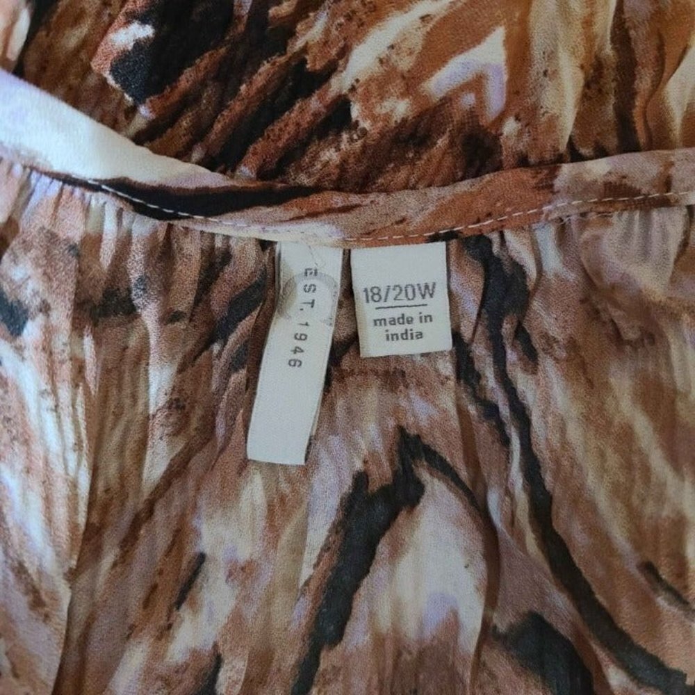 Size 18/20W EST. 1946 Shades of Brown Stretch Top - Picture 3 of 4